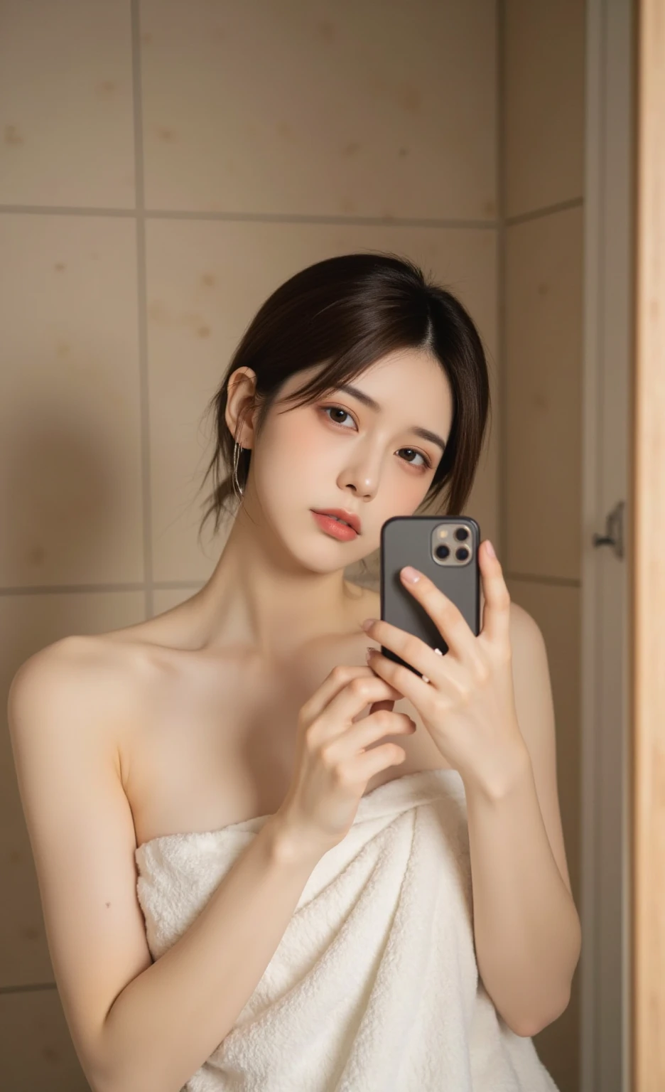araffe woman in a white dress taking a selfie in a mirror, instagram model, anna nikonova aka newmilky, viktoria gavrilenko, 18 years old, anastasia ovchinnikova, angelina stroganova, portrait sophie mudd, 2 4 year old female model, gorgeous face and figure, 21 years old, dasha taran , blackpink jennie , blackpink Lisa , asian famale face , cute girl , Korean famale