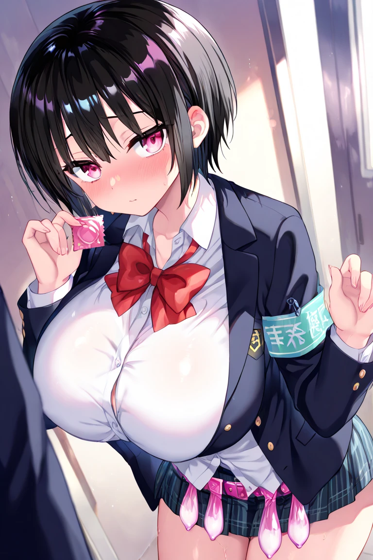 Ultra-high definition image quality、beautiful girl、ボーイッシュなbeautiful girl、high school girl、One Man、Black Hair、Very Short Hair、18-year-old、Blazer Uniform、Very short pleated skirt、very happy、Woman riding man、Cowgirl、Sex、Sex、classroom、Highest quality,Big Ass、Big Breasts、Thighs、Spread your legs and put your dick in your pussy、Gal-style panties、Sweaty buttocks、Sweaty buttocks、pubic hair、Reaching orgasm、Sweaty crotch、Gal-style braジャーを披露、Gal-style bra、Angle from directly below、Shift panties to the side, Her vagina is visible、Inserting the penis into the vagina、Cowgirlfuck、Shaking breasts、surprised、男と女は愛し合いSexする