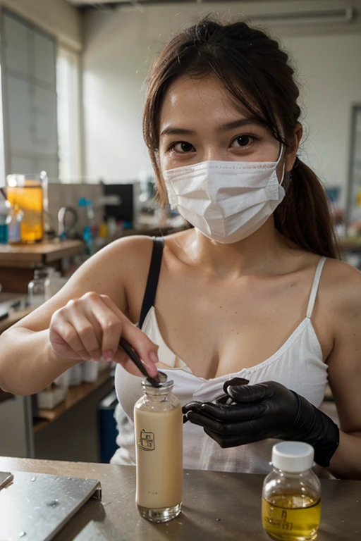 Laboratory human body compression device、danger、Human experimentation、from the whole、grotesque、super compressed human、Dal E2、超A high resolution、RAW image quality