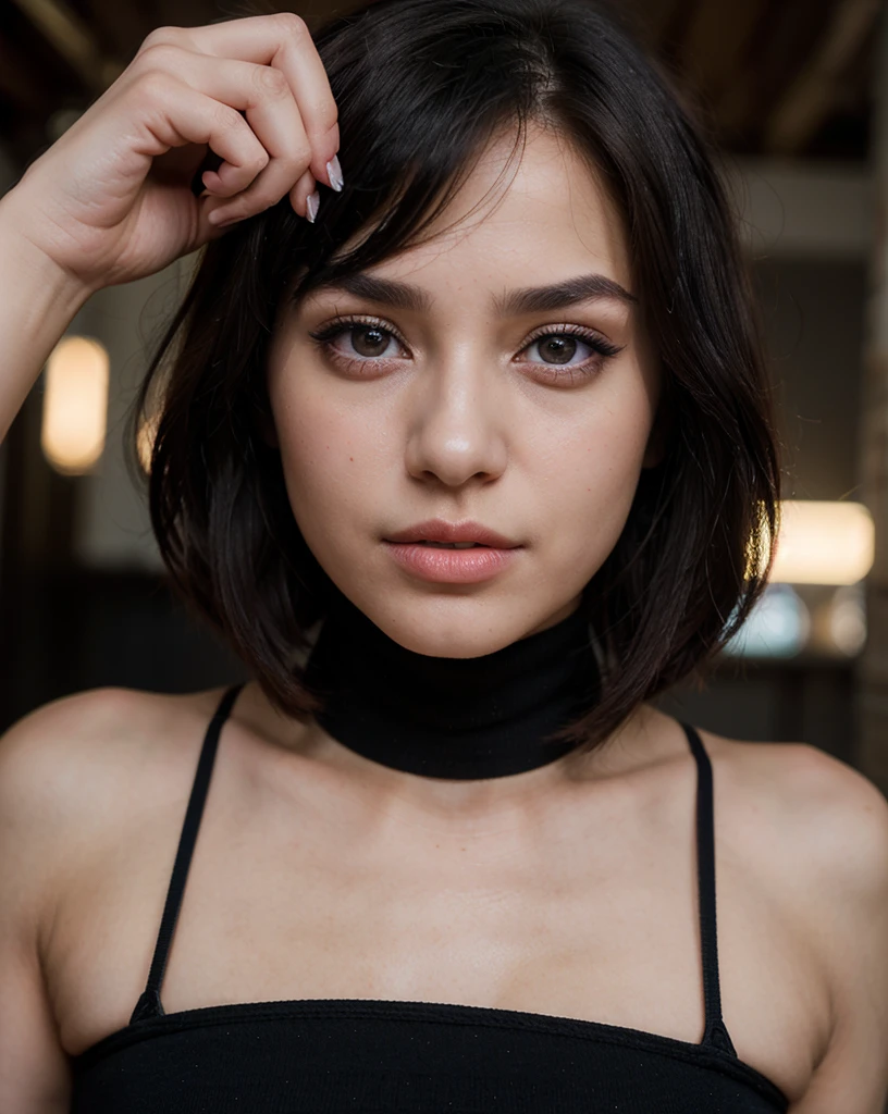Girl, holding microphonic