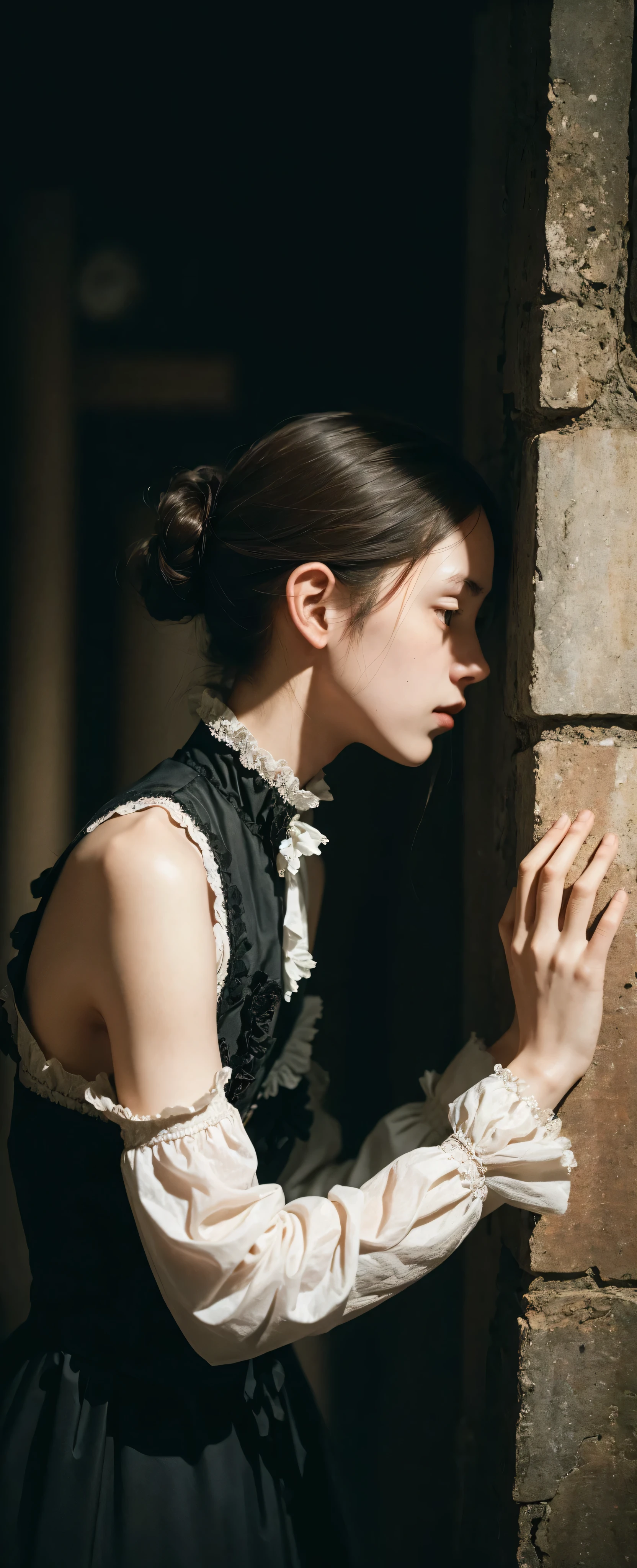 Thin Arms,narrow shoulders,公式Art, Unity 8k Wallpaper, Super Detailed, beautiful , beautiful , masterpiece, top quality, darkness, atmosphere, mystery, romanticism, creepy, literature, Art, Fashion, Victorian , race