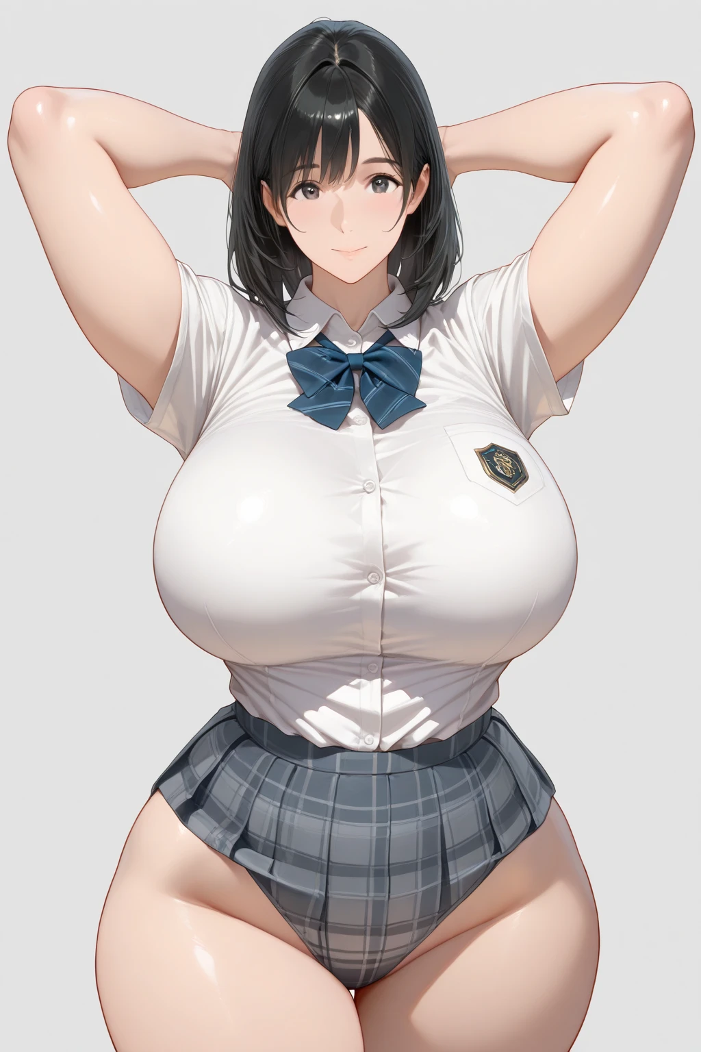 One girl, young child, young girl, baby face, young appearance, ((short height)), ((height: 120cm)), (height: 1/2), elementary school junior, large breasts, ((large breasts: 1.8)), full body,