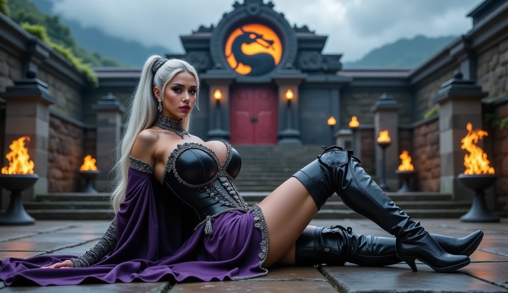 nympho green haired arabic teen as female vampire princess with fangs and red eyes in old cementary at night, tattoed and pierced, wet in milk and honey, vaginal and anal insert dildo