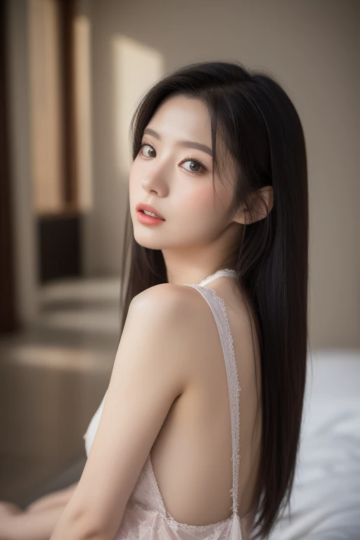 {{{masutepiece}}}, (30 year old mature woman)、{Extremely delicate and beautiful}, (Solo:1.5), (Best Quality:1.2), (超A high resolution, Photorealistic, Raw photo:1.4), 8K, Cinematic lighting, Beautiful lighting, Professional Lighting, Physically-based rendering, Photon mapping, Radio City, Detailed and Intricicated, Detail Face, High quality, nffsw、((50Japan mature woman))、big butts、Wow big、Big big、(50Year old)、Very big big、delicate and dense skin texture,,,,,,,,,,,,,,,,,,,,、Detailed red-black 、bright red lips、Crystal clear white skin、50Japan mature woman、Detailed red-black areola、detailed brown eyes、fluffy long brown hair、Voluptuous body shape、 (Huge breasts)、(droopy chest), Gorgeous accessories、gorgeous hair decoration、(nocturnal(Skyscraper Hotel)Being in)、