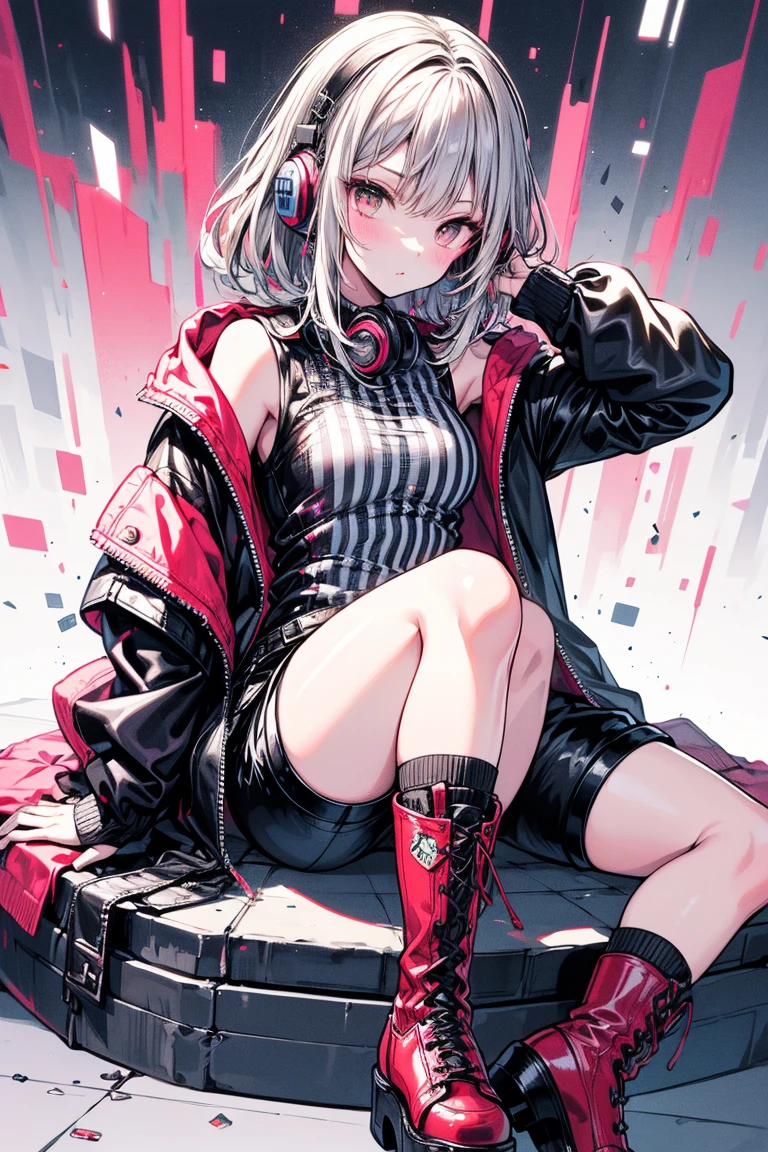 beautiful girl、とてもcute天使、Pink Tata Dress、cute、Baby Face、smile、Long skirt、Black long boots、