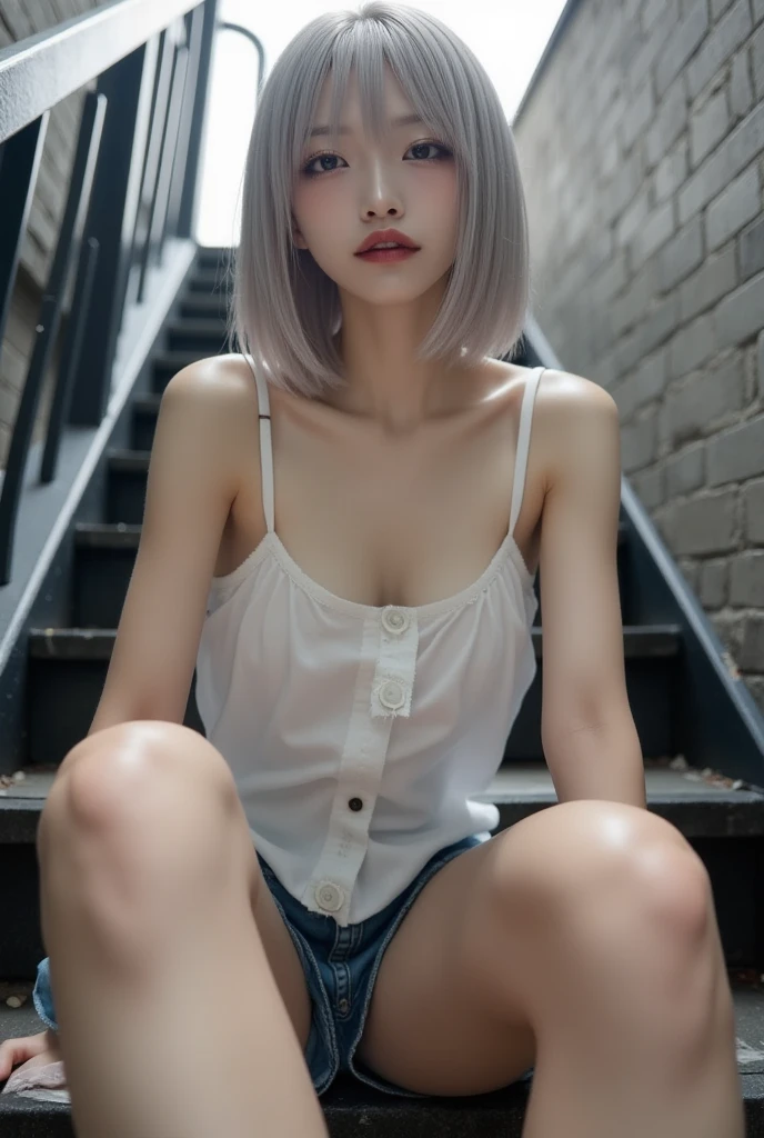(Realistic),masterpiece,best quality,cinematic lighting,natural shadow,highest detail,professional photography,detailed background,depth of field,insane details,intricate,aesthetic,detailed face,subsurface scattering,looking at viewer,High Angle,
edgPastelGoth,1girl,solo,photo of a cute girl,full body,light smile,charming,20yo,side ponytail hair.Mohawk,Gunmetal gray hair,hoodie,chain skirt,wearing Soft Pink edgPastelGoth,Hanfu,Silk,Sitting on edge pose,
<lora:add_detail:1>,<lora:Better light:1>,<lora:edgPastelHoodies:1>, sublime excellent composition, cinematic atmosphere, dynamic dramatic ambient, intricate, detailed, impressive, rich deep colors, outstanding, creative, positive, gorgeous, elegant, luxury, stunning, perfect, flawless, brilliant, polished, complex, vibrant color, best, full, fine, beautiful, futuristic, surreal