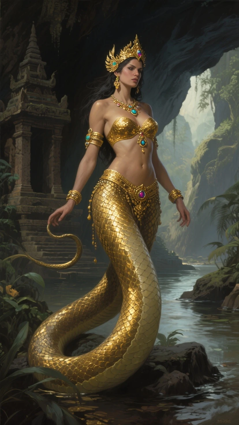 snake,((masterpiece,best quality,Ultra-clear,original photo,Extremely detailed CG,8K)),Lamia,(细长的snake尾:1.3),Beautiful elf girl,long black hair,exquisite eyes,Detailed face,Detailed hands,Smooth and delicate skin,skin glow,(Big breasts and thin waist),美丽的snake鳞,High resolution,(super detailed:1.4),(lifelike:1.2),forest,navel,Succubus,imagine,full-body shot