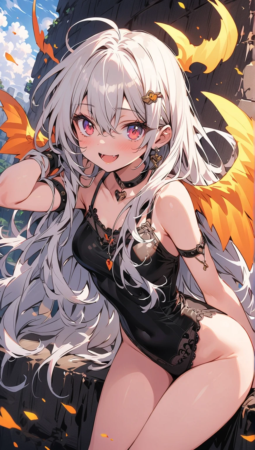 <lora:traptrixholeutea:1>traptrixholeutea,long hair,(stockings:0.6),wings,sleeveless,navel, squat,solo, single glove,1girl,forest background, full body,masterpiece,solo,beautiful detailed eyes,finely detail,detailed face,vivid color,5 fingers,finely detailed,hyper detailed,detailed hand,8k,finely detailed beautiful eyes,high resolution illustration,best quality,