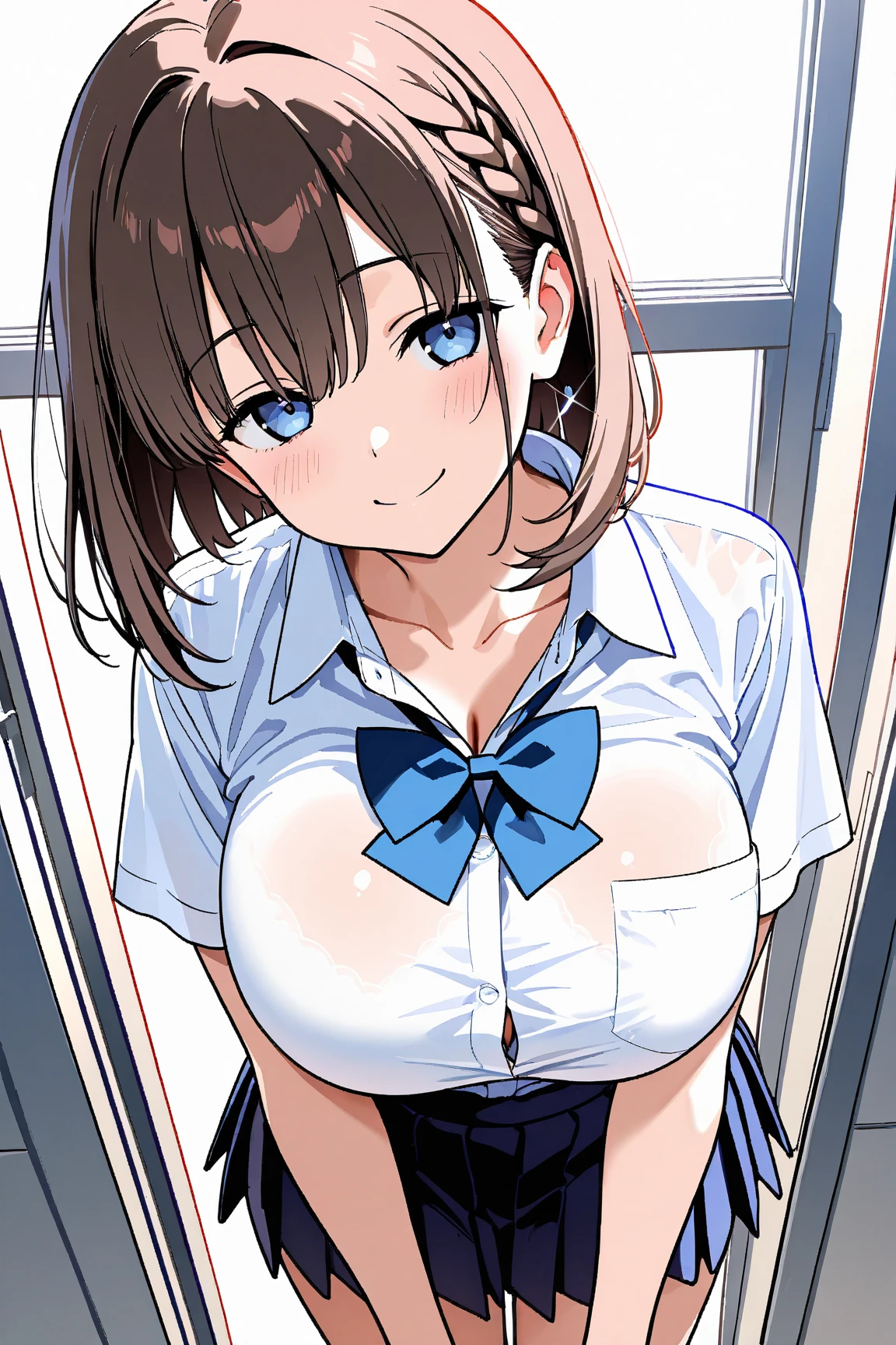 (8k, RAW photo, best quality, masterpiece, highres, absurdres, ultra detailed:1.3), (Photography, realistic, photo-realistic:1.4), (beautiful natural lighting, beautiful deatailed shadow, beautiful detailed glow :1.4), atmospheric, 

BREAK 1 beautiful girl,(Cute:1.5),(Chibi:0.5),(kawaii:2),(Loli:1.2), (17 years old girl), Very detailed, colourfull, highest details, BREAK, (Huge breasts:1.25), Clear skin, Beautiful skin, Shy skin,(Brown hair:1.75), (fluffy Big cat ears, Ponytail, medium-Long hair:1.35), (Light blue eyes, long eyelashes, Double eyelids: 1. 2),Solo,gleaming skin, Clear skin, Beautiful skin,(best quality face),(Top quality glowing eyes),(serious, blush :1.45),  BREAK (summer white sister clothes:1.3)), See-through clothes by sunset back light,

BREAK (wind, clothes lift, frilled panties, closed eyes, open mouth, indoors, sunlight, open door, sweat, sweatdrop, cloud, :1.2),wind blows hair,perfect human anatomy,


BREAK wakame,wakame,wakame,(cowboy shot,from below:1.4), BREAK manga illustration.media,manga style,(ultra rich intricately proper sketch+pastel+airbrush+colored pencil:1.1),(ultra highres composition details:1.2),(water color:1.15),