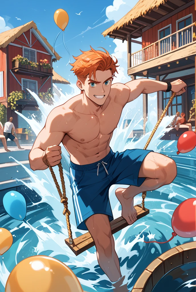 (masterpiece, best quality),1boy,nakeness,(younge boy,???'s face,Juvenile faces),a baby face,Delicate big eyes,Keep your eyes open,Smooth and delicate skin,(Lewdness),infancy,sideface,snowfield,Large ice cubes,Blue-violet aurora,Lewd expression,,infancy,Young age,Huge blue-white ice cubes,Short round face,Flat chin,Fine face in detail,Colored briefs,musculous,Short bright orange hair,Sky blue eyes,opens his eyes wide,复杂,full bodyesbian,nakeness,Lewdness,Teal briefs,Pectoralis abdominal muscles,Blue-violet aurora,the night,Blue-violet aurora,vivd colour,(depth of fields:1.2),(abs),looking at viewert,A top-down perspective,snowfield,Arms drooping,Falling snowflakes,There are a lot of diamond-shaped ice cubes on the ground,cold temperature,A top-down perspective