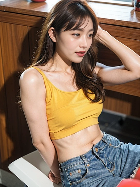 masterpiece, highest quality, 8K, absurd, (Upper body:1.4), (((Beautiful girl wearing a tank top)))、(((Tied with arms hanging upwards、Women deprived of their freedom)))、((((tortoiseshell binding)))), beautiful girl, pretty face, looking at the viewer, laughter, surreal, High resolution, picture, film grain, chromatic aberration, sharp focus, nffsw, face light, dynamic lighting, movie lighting, professional shadow, simple background, (dull yellow background:1.4), most detailed, very detailed, super detailed, finely, real skin, delicate features, detailed face and eyes, sharp pupils、realistic student、(Korean、Japanese、Chinese:0.4)、((small breasts:1.3))、natural shading、((thin pubic hair))、K-POP idol)Calm and happy like a goddess、(((Beautiful girl wearing a tank top))、(((Between the groin,crack)))、Look at the viewer with your whole body、((small breasts:1.3))、natural shading、((thin pubic hair))、K-POP idol)Calm and happy like a goddess、(((Beautiful girl wearing a tank top)))、(((Between the groin,crack)))、Look at the viewer with your whole body、((small breasts:1.3))、natural shading、((thin pubic hair))、K-POP idol)Calm and happy like a goddess、(((Beautiful girl wearing a tank top)))、(((Between the groin,crack)))、Look at the viewer with your whole body、((small breasts:1.3))、natural shading、((thin pubic hair))、K-POP idol)Calm and happy like a goddess、(((Beautiful girl wearing a tank top)))、(((Between the groin,crack)))、Look at the viewer with your whole body、((small breasts:1.3))、natural shading、((thin pubic hair))、K-POP idol)Calm and happy like a goddess、(((Breasts out、nipple)))、(((Between the groin,crack)))、Look at the viewer with your whole body、((small breasts:1.3))、natural shading、((thin pubic hair))、K-POP idol)Calm and happy like a goddess、(((Between the groin,crack)))、Look at the viewer with your whole body、((small breasts:1.3))、natural shading、((thin pubic hair))、K-POP idol)Calm and happy like a goddess、(((Breasts out、nipple)))、(((Between the groin,crack)))、Look at the viewer with your whole body、((:1.3))、natural shading、((thin pubic hair))、K-POP idol)Calm and happy like a goddess、(((Breasts out、nipple)))、(((Between the groin,crack)))、Look at the viewer with your whole body、((((beautiful bob cut white hair))))、((white haired japanese woman)))、(short bob cut white hair:1.5)、
