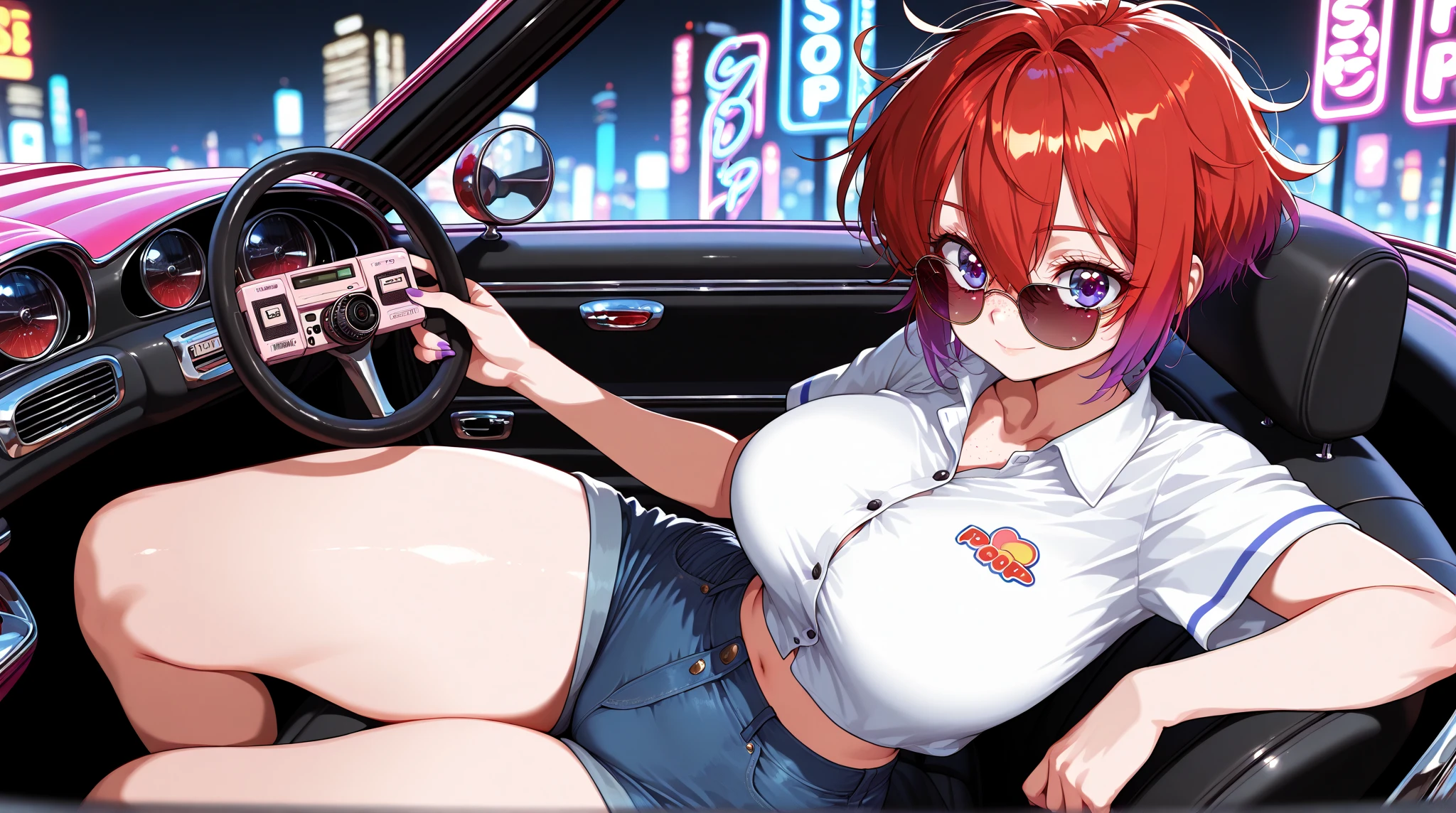 Masterpiece, best quality, Beautiful Girls car wash very detail, photo realistic, wet tshirt, bokeh background, no bra, happy, very huge breast, sport car red ferari very detailing,