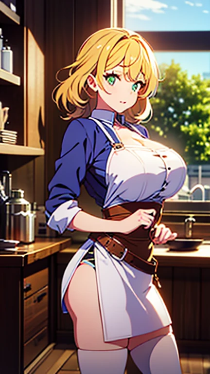 huge breasts noble outfit smile thongs apron