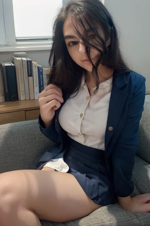 nsfw,One Woman、((Completely naked))、Primary school students,((small breasts)),Highest quality、Very delicate and beautiful、((Very short bangs))、((Bangs))、Highest quality、Very delicate and beautiful、Shiny black hair、The hair is light、((layered、long hair))、Cute face、Young face、Cute like an idol、Are thin、Slim figure、slender、Short、 body type、Many bookany books棚、library、、Are standing、Photographed from the front、