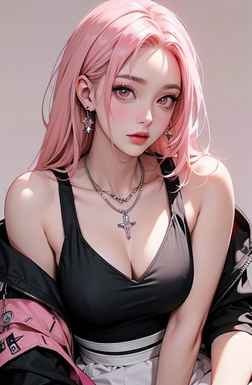 Pink Hair, Perfect Style, Beautiful Face, Highly detailed face and skin texture, (Maximum resolution: 1.2), 1 female, alone, Hip Up, jewelry, (((She has many tattoos all over her body)), Streetwear, I'Exercising at the gym, Pink Hair, Shorts, Sports boots, (((Tight waist))), ((Big Breasts)),NSFW