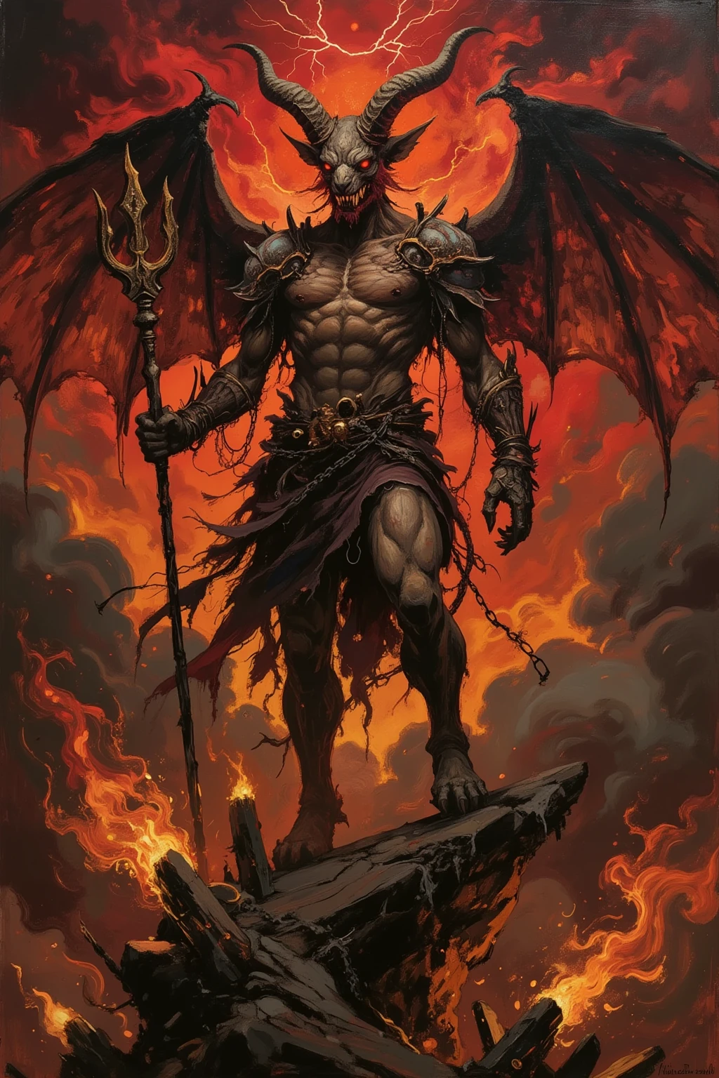 a painting of a demon and a demon with a demon on his back, Battle between good and evil, Devil vs. angel, angel vs. Devil, Heaven vs Hell, Good against evil, good and evil, battle between angels and demons, satan in hell, angels vs Demons, The heaven and the hell, hell and heaven, Jesus Christ fighting Lucifer, Good against evil