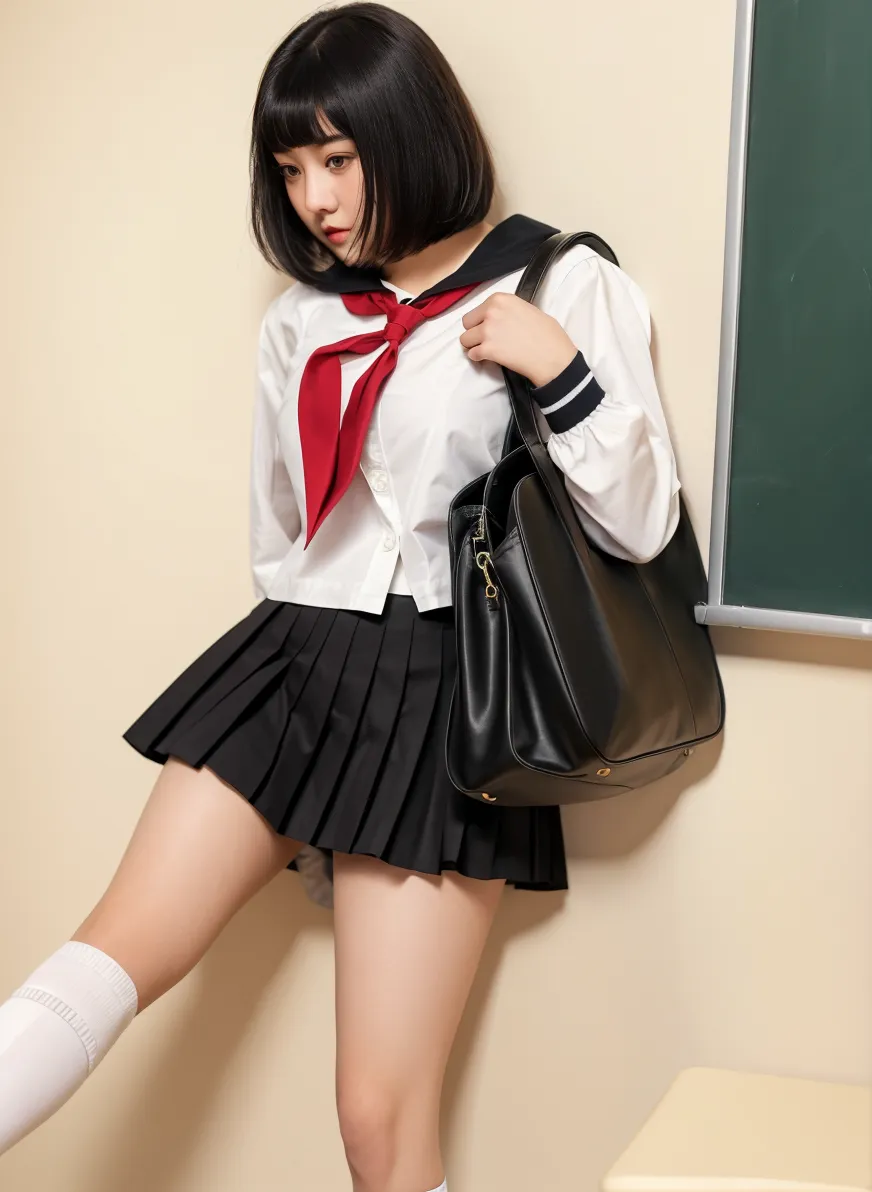 ((Composition looking down from above:1.5)), (((Press your crotch against the corner of the desk:1.8))), (((Dressing:3.0))), (((shool uniform:1.8, pleatedskirt:1.8))), ((Classroom:1.8)), ((Touch the crotch with your hand:1.8)), ((white panties:1.5, pantie shot:1.8)), ((Eyes closed:1.8, Open mouth:1.8)), 1girl in, 18year old, 7headed body, Ideal ratio body proportions, erectile nipple, Medium Hair, With bangs, A dark-haired, small tits, A slender, Small buttocks, beauty legs, Skinny Legs, surrealism, Cinematic lighting, depth of fields, One-person viewpoint, F/1.8, 135 mm, nffsw, masutepiece, ccurate, Anatomically correct, Textured skin, Super Detail, high details, High quality, awardwinning, Best Quality, hight resolution, 8K