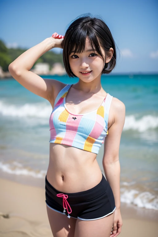 (Top Quality, 32k, Masterpiece, UHD: 1.2), ((Cute 13-year-old Japan child photo: 1.5)), ponytail hair, ((Cute character pattern underwear for toddlers: 1.4)), (Sleeping: 1.5), (Dynamic pose: 1.2), (From top: 1.5), (Close-up: 1.4), Small: 1.5, outdoor, wind, shiny skin, blurry background,