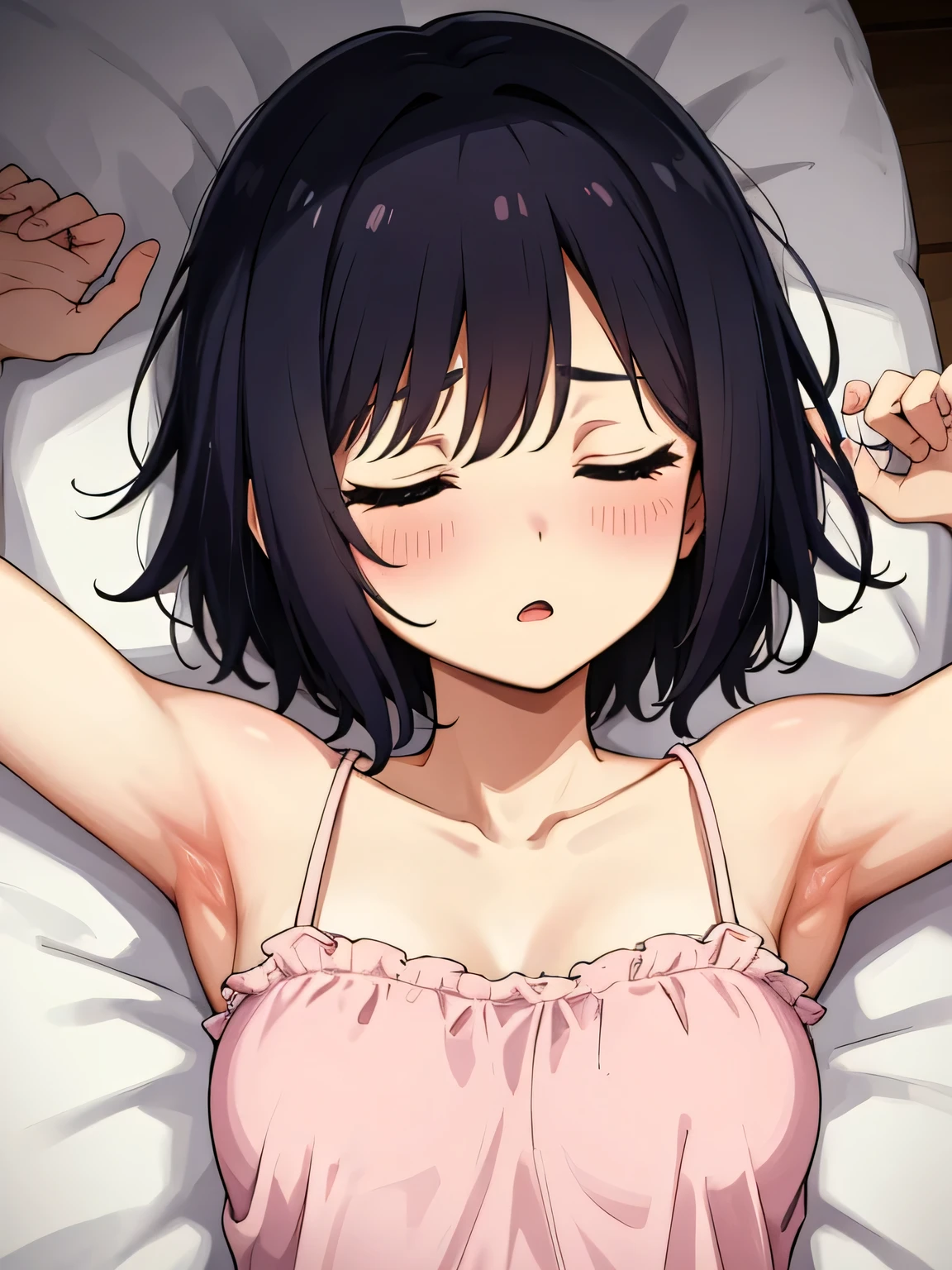 1. Beautiful woman in naked apron, short hair, Small breasts,Black Hair, Hospital Beautiful Cute High Quality Sleeping in Bed Sleep Bukkake On the face