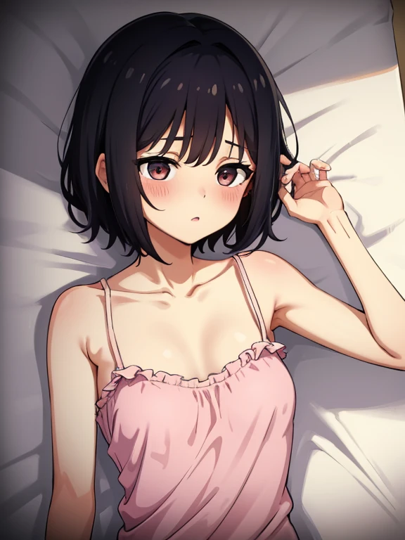 hight resolution, ultra-detailliert, finely detail, ighly detailed、extremely detailed eye and face, Sharp pupils、Realistic pupils, Beautiful woman looking at camera、Detailed panty patterns、panties focus、(Sillamäe:1.5), A slender, masterpiece, Soft light、On a pink floral bed、top-quality, faces, Incredibly absurd, beautiful a girl, cute little, messy hair, depth of fields、Wearing a very sexy maid costume、detailed photo、petite person、(Slimed、small tit、flat boobs、small tit)、sexy pose、Wet body、sodden、18year old、Sexual facial expressions、Wet body、red hair、gold eyes、A slender、Delicate and sexy collarbone、Wearing a very sexy maid costume、Maid headdress、sexy pose、Squatting、Lace pink panties are visible from the skirt、Lift your skirt to show off your panties、Chest exposed by slouching、Her eyes are sparkling.、