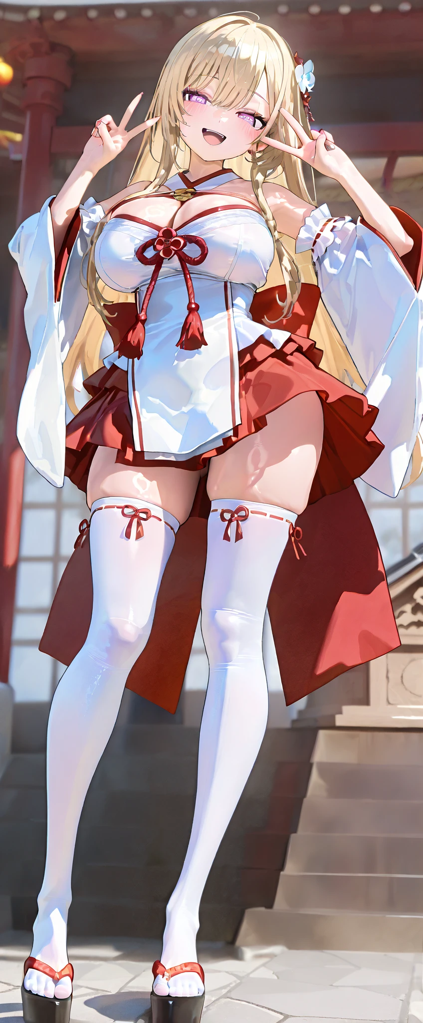(Red ribbon on hairband:1.2),masterpiece, Highest quality, High resolution, One girl, alone, Blonde, Red eyes, High resolution, Good lighting, , (No nudity), (nurse,white nurse uniform,White shirt:1.3),(Open clothes:1.2),(Show your ass:1.2),(Skirt pulled:1.2),(White knee socks:1.1),, (Looking Back), (((pointed_dss,From below))),, (((squat:0.7))), (garter belt), Abdominal area only, (), , Cute face,blush with embarrassment, Humiliating, ((See-through))()(Thong)(A lot of stuff is attached to the body,)
