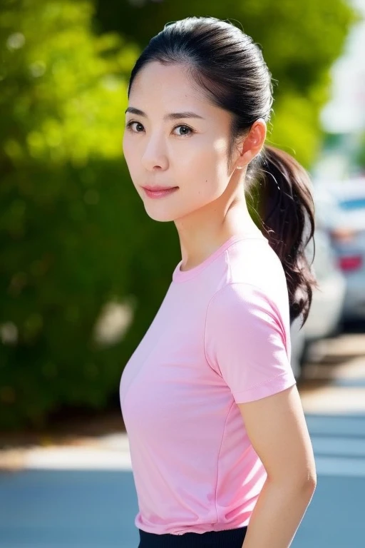 (wearing tennis outfit_Navel Ejection:1.0),1 Japan Woman, A MILF, 45 yers old,Wrinkles at the corners of the eyes,Glamour、 ((OL_:1.0)),((lare breasts:0.8)),((standing nipple:1.2)),((areolae slip:1.2)),A little ugly face,Beautie,Seductive smile、naughty expression、Heavy breathing,Full body shot, masutepiece, Best Quality, (Photorealistic:1.4), a photography of a beautiful woman, 3 point perspective, Smiling, Perfect face, Detailed face,(Outdoor photography_Tennis Field:1.2),(lora:Wet T-Shirt :1.0)、(Wet and see-through:1.0),wetted skin、Wet whole body,lora:Rain_enhance-LECO:0.6)