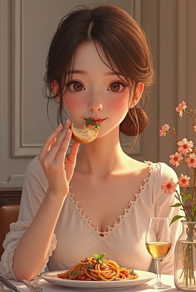 The woman ate the egg