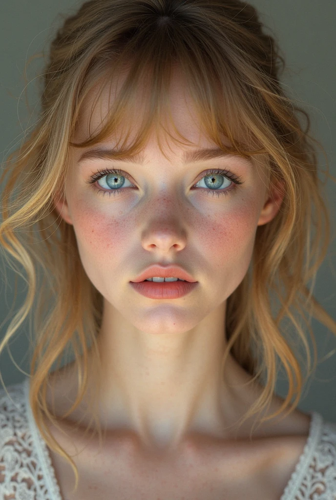 Young teenager small Taylor Swift naked, small breasts, freckles.