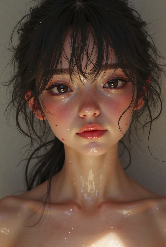 Looks like IU, Lee Jieun, IU from kpop, whore, big , busty, small waist, bending over, tied up, ongue out,  exposed stomach, cum , cum everywhere, mouth open lewd rolled up tongue, sweaty wet mouth, lewd mouth, multple panels, multiple view points, looks exactly like iu