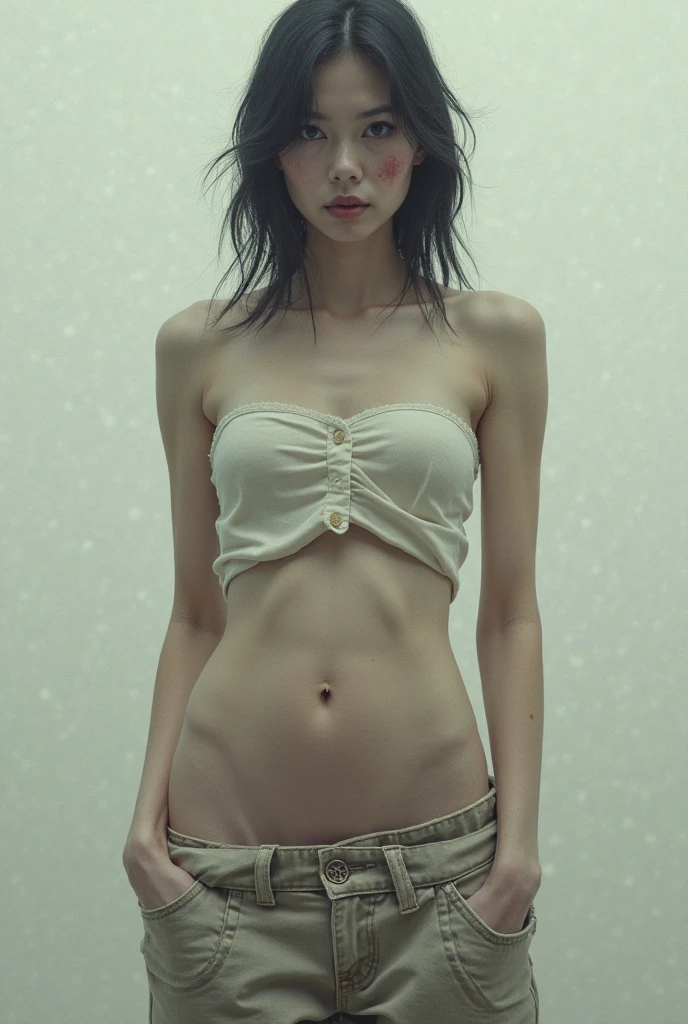 Girl Without underwear front view

