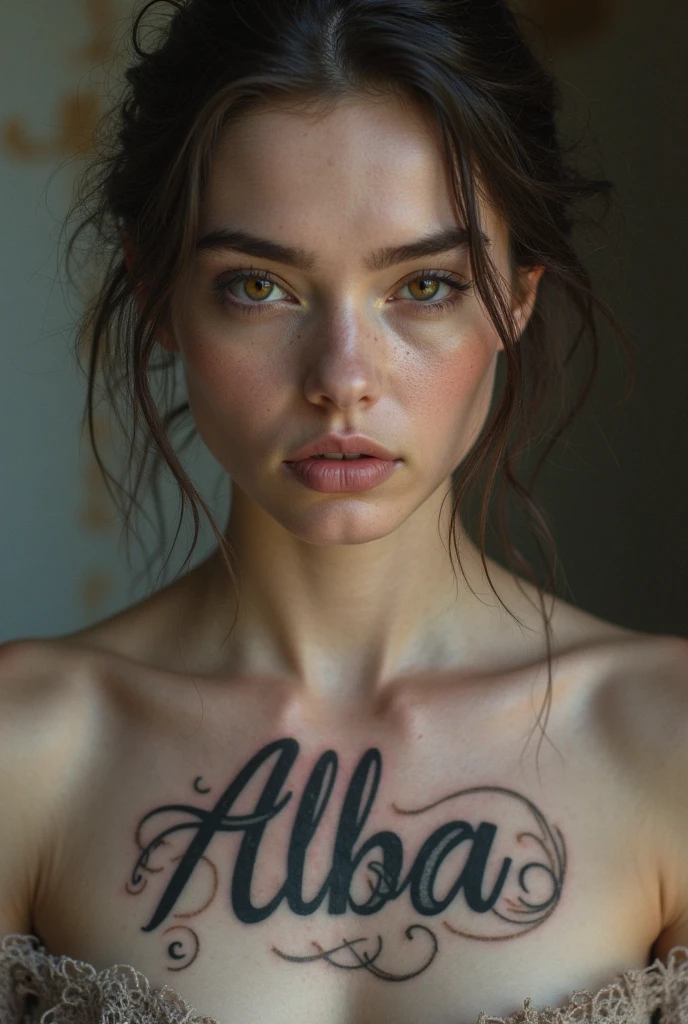 A beautiful woman,ChatGPT 9 printed on the chest.0,Perfect face,Delicate skin,Making a sarcastic expression towards the camera,Contempt