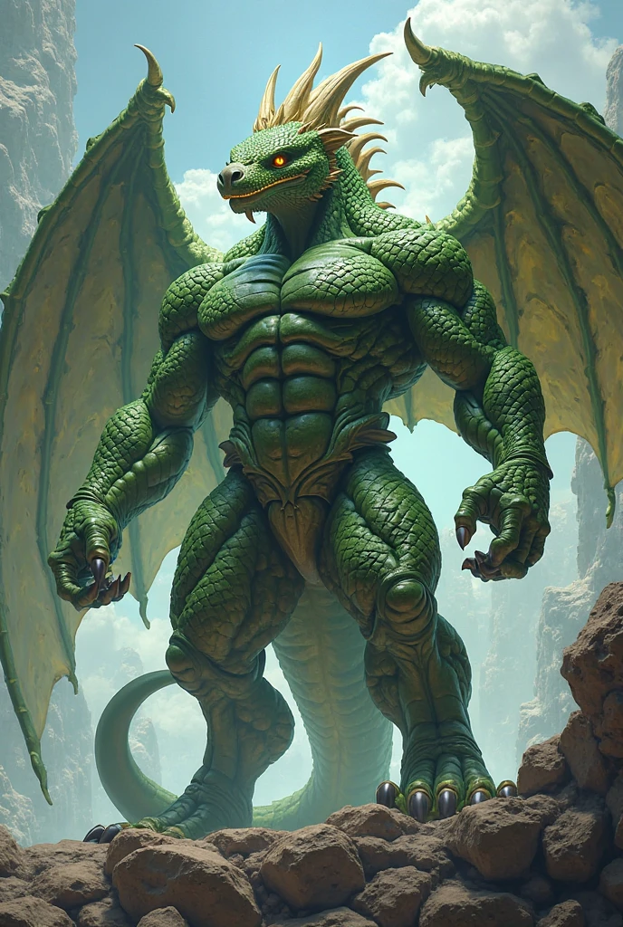 , Beast King Chronicle, Dragon, Green Dragon, sega, GAME, Alterd beast, Weredragon, dragon, Green dragon, Green Skin, All Green, No Hair, (god rays:0.15), kemono (detailed soft fur:1.1), best quality, ultra realistic, 8K), (kemono:1.5), (only:1.5), (male:1.5), muscular, (glowing red eyes1.2), veiny muscles, bulging muscles, wide chest, thick thighs, thick arms, popping veins, looking directly at viewer, (direct gaze:1.5), highly detailed eyes, alluring gaze, powerfull strong mighty, wings, horns, Monster, giant, handsome alpha male, wide thick chest, large pecs, large biceps, abs, large shoulders, thick legs, , Big muscles, Muscle growth, Bodybuilding, R-18, Big arms, reg, Big reg, muscle reg, , bulk up, Growth, bodybuilder, Hyper muscle, full body shot, Hyper , Big , humanoid , , big , hyper , Abdominal muscles, Hyper abdominal muscles, Growth muscle, Power up, definition, Big Abdominal muscles, Abdominal muscles, muscle, Big , All , , Completely , , bodybuilding, bodybuilding Pose, big wings, Only Green Skin, Only Green, Not Hair, All Green Skin, dragon Wings, Tail, tail, wing, Back Wings, Roar, roar