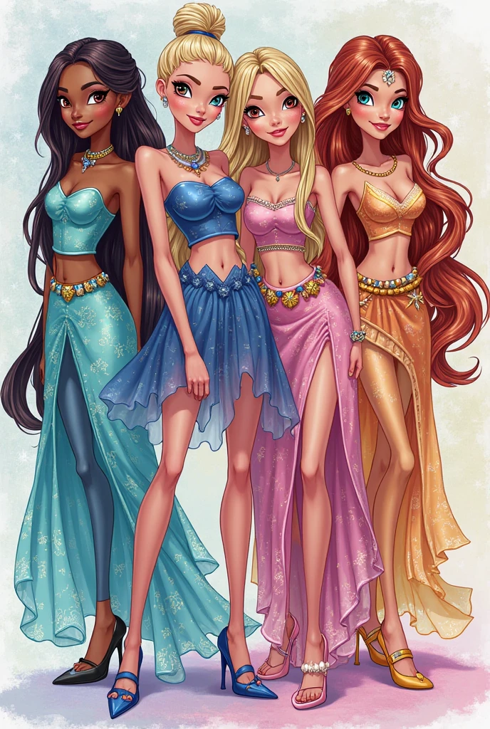 (Twilight Sparkle [My Little Pony]), (Princess Elsa [Frozen]), and (Cruz Ramirez [Cars 4]) as slutty strippers
