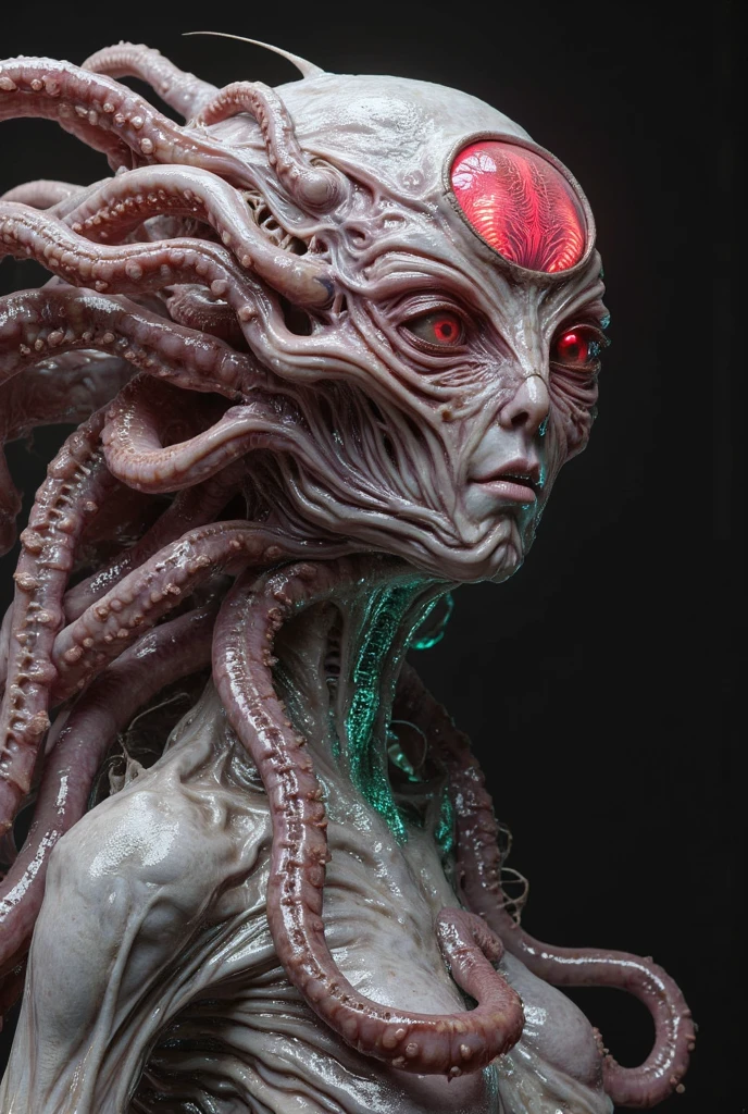 A Star Trek alien who resembles a bundle of tentacles, constantly moving and changing color at the top of the bundle are eight stalked eyes with triangular pupils.