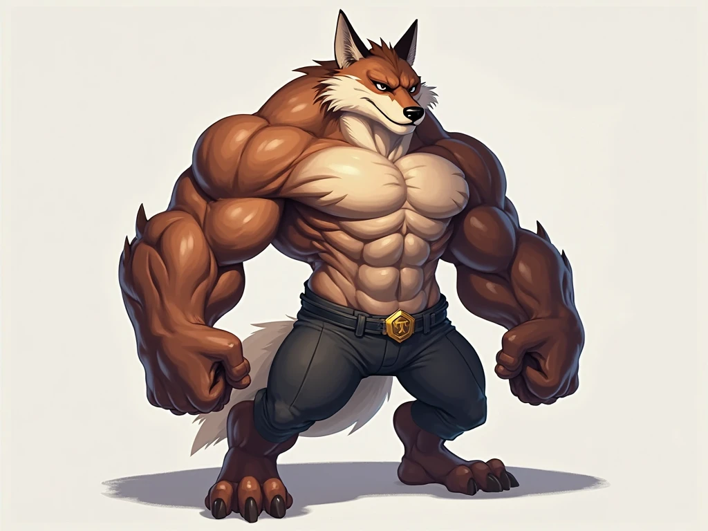 balto, baltowd, brown eyes, yellow sclera, adult, masculine, male, (quadruped, feral, feral dog):1.0, very muscular:1.5, muscles:1.5, strong chest, muscular shoulders, strong body, muscular neck, biceps, triceps, lats, muscular thighs, calves, vascular, veins, wide chest, taran fiddler style, virtyalfobo style, negger style, (no background, white background):1.3, cel shaded:1.2, cartoony shading, detailed eyes, high quality, high resolution, detailed, full body, muscular forelegs, muscular legs, thickly built legs, white fur, standing on back legs:1.1, legs spread, big belt, detailed belt, tight underwear, blue speedos,