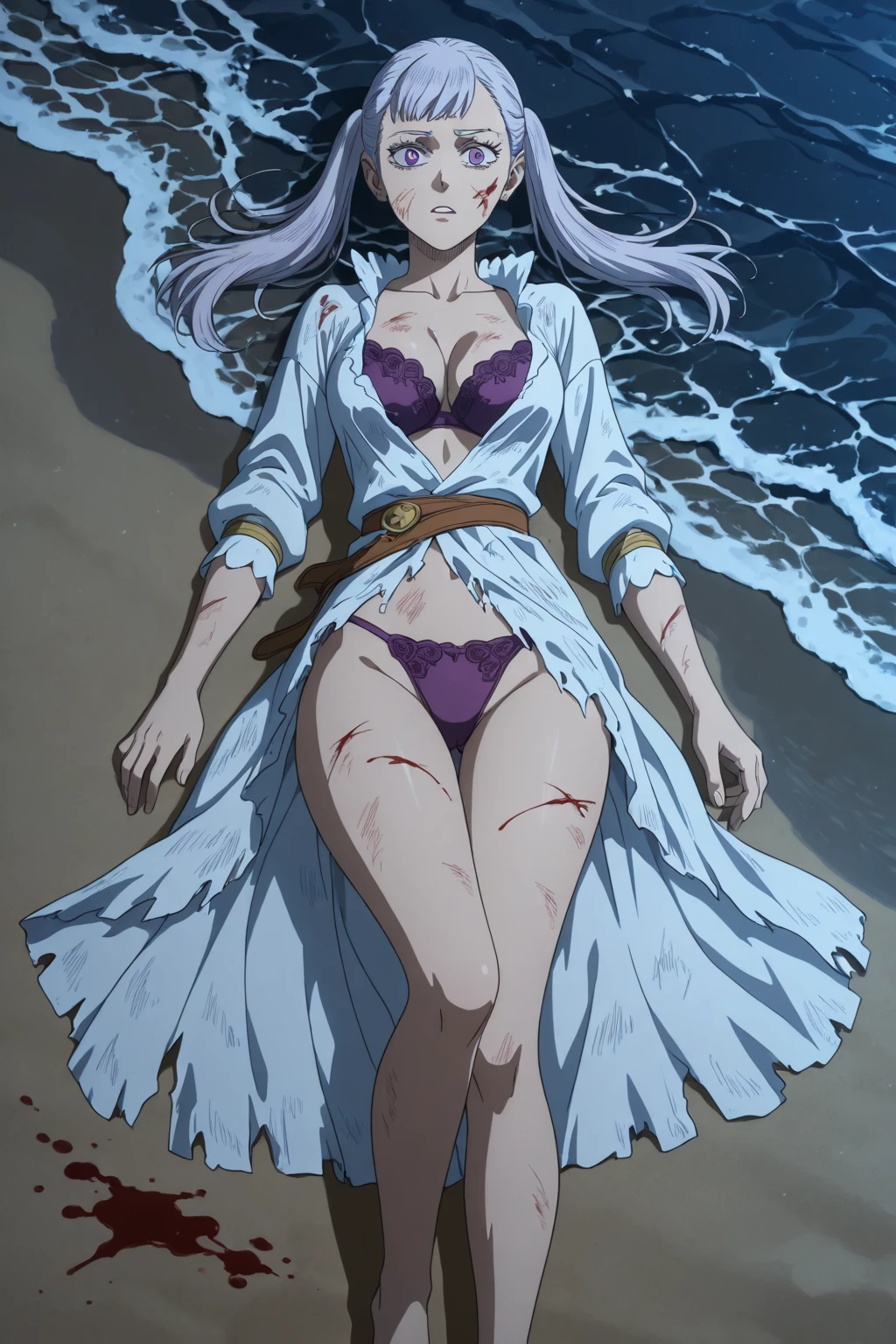 Beautiful arts wallpaper Sunset Outside castle top High level image quality best image quality 8K adult woman silver castle outside more colors whole body view portrait wearing pure pink horn ears short hair((shortcut)(gray hair)(perm)(fluffy)) eye color is blue , , attractive evil face , smile , beach , labrynth ,wearing robe , holding her breast, , standing , waves sexy barefoot ,, fixed tose sexy pose