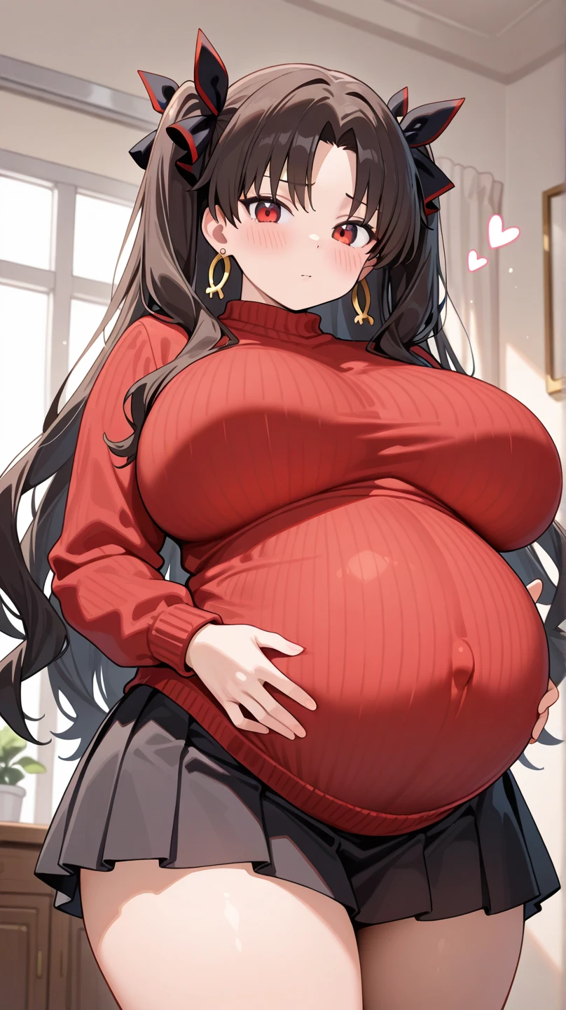 Pregnant woman, pregnant belly, multiple births, big breasts