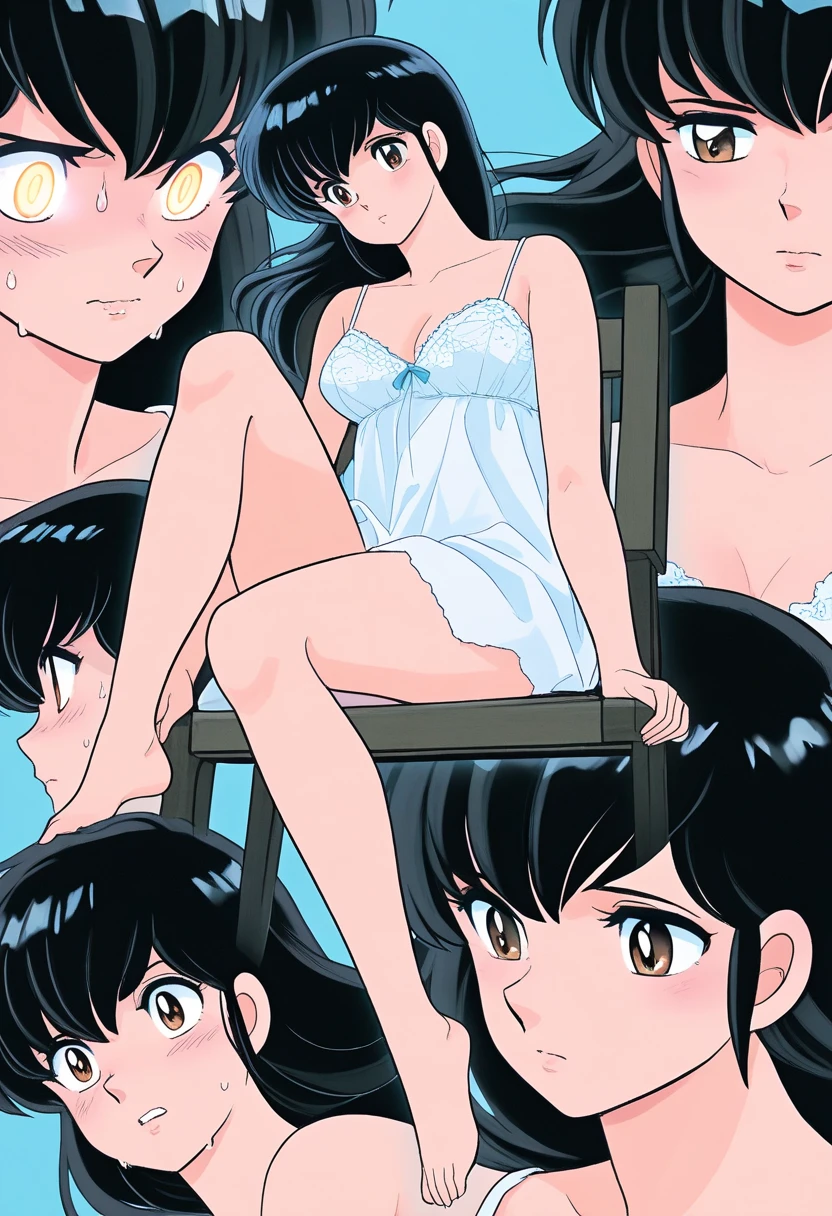 ((((character:asakura minami:1.4)))),((nsfw)),((masterpiece)),((highest quality)),Uncensored,Super detailed,(thin entire outline),enlightenment,explicit,1girl,solo,black hair,medium hair,black eyes,small nose,perfect body,beautiful body,beautiful character design,perfect eyes,perfect face,happy,smile,small open mouth,perspiration,wallpaper,ultra high resolution,8k,photo shoot,(beautiful large breast:1.2),beautiful legs,perfect feet,beautiful skin,fair skin,smooth skin,official style,official art,make a screen cap,male have penis,hetero,intercourse with a man,indoor,((her room)),((delivery chair)),bright lighting,(naked),(((wide spread legs:1.2))),peace sign,((high quality realistic vagina:1.2)),((high quality realistic anus:1.2)),(biggest clitoris,urethral hole,labia minora:1.3),((((vaginal insertion:1.3)))),((((male's hands forceful expanding vagina:1.4)))),((((merciless biggest penis deep inserted vagina:1.3)))),(((inserting 3 men's penises:1.3))),(((peeing:1.2))),