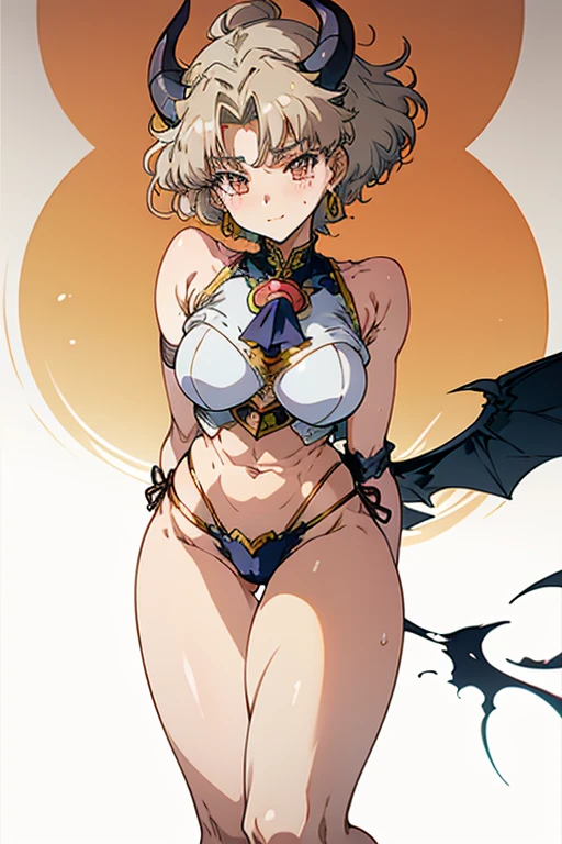 daughter
((((Crying))))
1girl, solo, breasts, looking at viewer, blush, smile, open mouth, navel, twintails, swimsuit, grey hair, wings, horns, pointy ears, armpits, arms up, one-piece swimsuit, grey eyes, skindentation, thigh strap,  motion lines, arms behind head,  plump, blue one-piece swimsuit, steaming body, belly, duel monster, armpit hair,Breast milk、((((pubic hair)))),((((pee))))((((Urinating))))