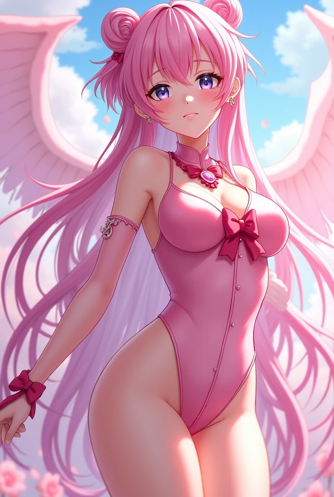 <lora:Ironmouse:0.8> ironmouse, purple eyes, pink hair, purple hair, streaked hair, two side up, horns, light smile, full-face blush, feet out of frame, <lora:LaceTrimmedNightGown:1> lace-trimmed nightgown, see-through dress, lace-trimmed hairband,, absurdres, ultra detailed, masterpiece, best quality, aesthetic, detailed,