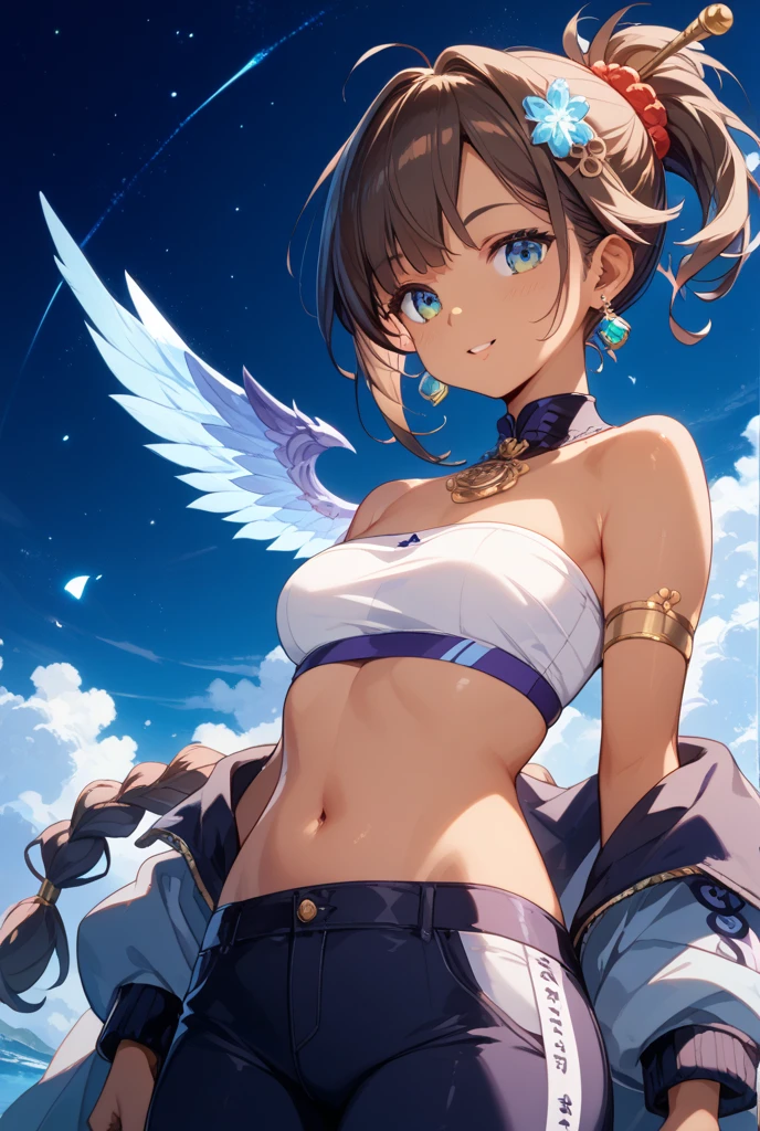 (Obra de arte), melhor qualidade, olhos expressivos, rosto perfeito, (fechar-se), (Corpo perfeito), (totalmente vestido), (Rostos detalhados), (Angel Illumination), (Armadura do anjo preto), (Lightning Swords), (sfw), (grande afro), (Afro Lightning), (armadura reveladora), (olhos brilhantes), (mulato), (tom de pele bronzeado escuro), (electric wings), Black Lips, Sombra escura, (detalhe extra), (asas de anjo negro), (tatuagens brilhantes), (seios enormes), (labios grandes), (olhos roxos), (rosto bonito), delgado, (beautiful hands)