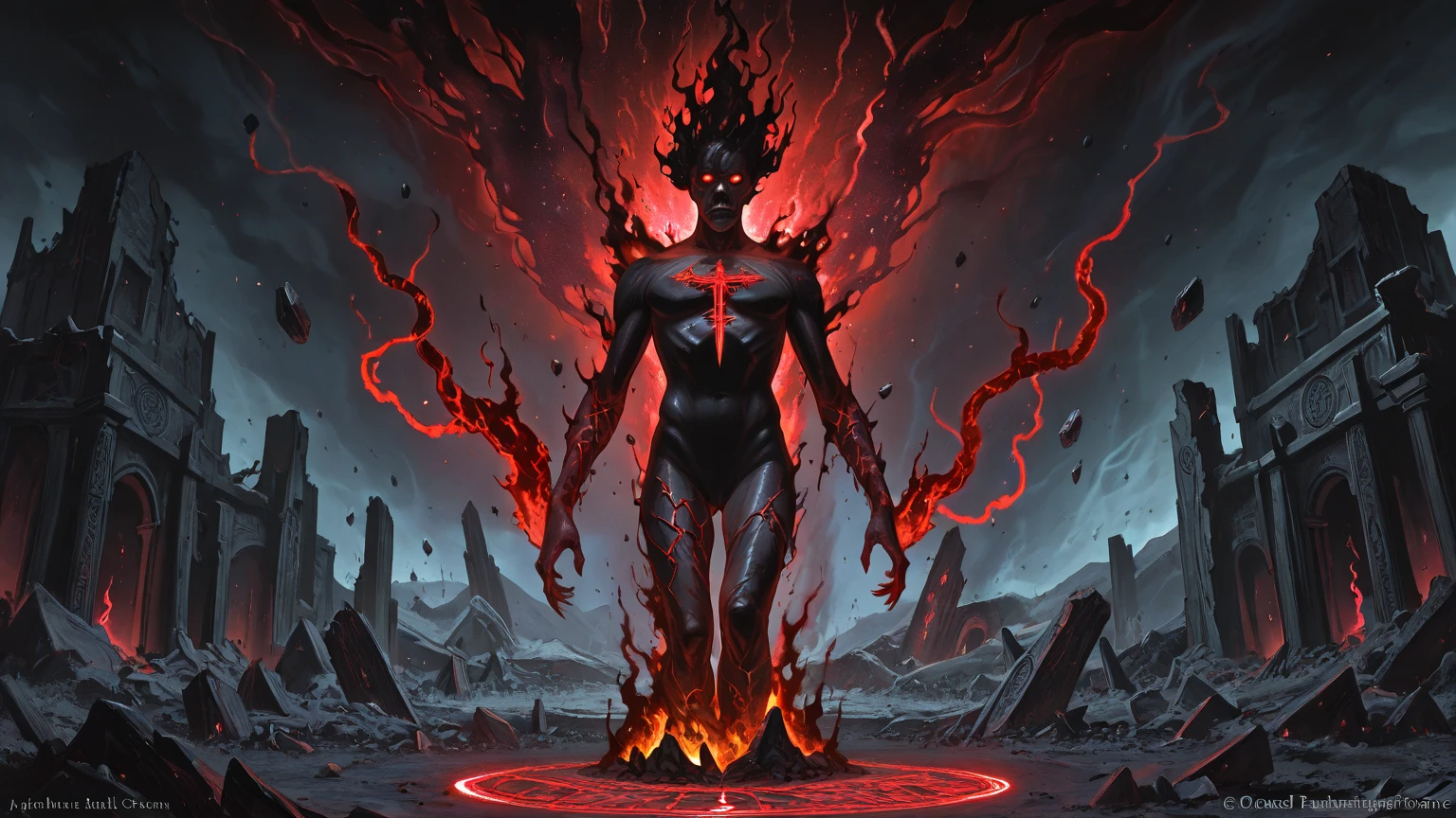 Best quality, masterpiece, human being burned alive, huge fire,