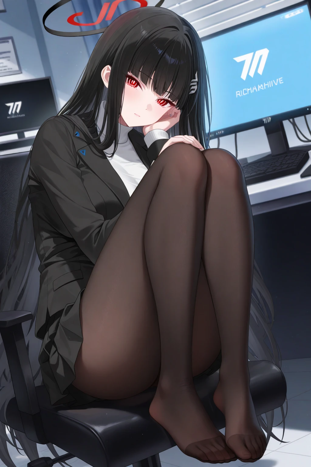 1girl, wearing a tight black military uniform, sitting on the ground, spreading her legs to reveal white panties, tightened by panties, revealing a shy expression, blushing, crying, bangs, white hair, high ponytail, blue eyes, jewelry necklace, leaves, facing the audience, female focus, necklace, solo, watch, watch, messy hair, trends on artstation, 4k resolution, very detailed, anatomically correct, clear images, digital painting, Makoto Shinkai's style,