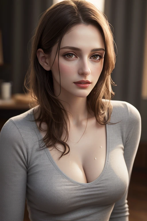 photo of Keira Knightley, RAW, beautiful woman, ((portrait)), ((detailed face:1.2)), ((detailed facial feature, detailed skin, clear skin), (perfect proportioned body, medium breasts), ((wearing red polka dot half shirt and cut-off daisy duke jean shorts that are unbuttoned, no underwear)) (high detailed city environment, apartment balcony), (realistic photo, best quality, detailed), (8k wallpaper), (cinematic lighting, dramatic lighting) (sharp focus, intricate)
