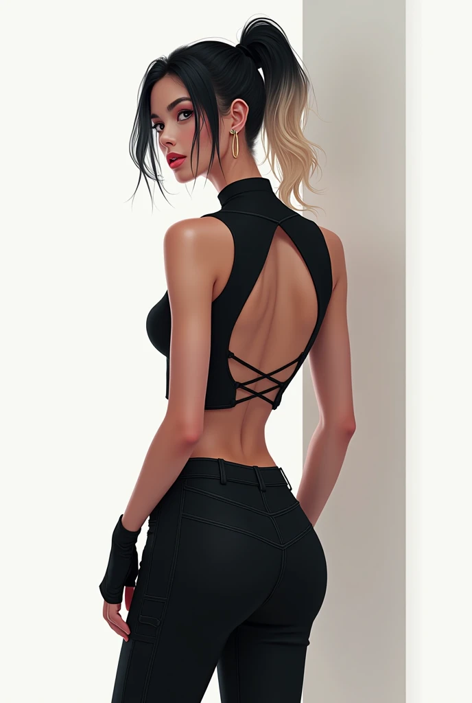 (highly detailed back ground:1.5)、(highly detailed back ground:1.5)、absurderes、((masterpiece:1.2、top-quality))、ultra-detailliert、Ultra-precise depiction、Ultra-detailed depiction、Red Ribbon Army logo at back.、sleeve less、top-quality、ighly detailed、(dynamicposes)、(Photorealsitic:1.4)、sleeveless、Official art、Unity 8k壁纸、Beautifully Aesthetic、looking at the viewers、18Old Female、Beautiful waist、(shinny skin)、Many colors、dynamic ungle、Most Beautiful Form of Chaos、elegent、Brutalist design、 romanticism, deep-shadows,Legs raised high to expose white panties、(Panties look good:2.5)、 Unobtrusive, Beautiful camel toe、Looks Back,Beautiful panties、 (Panties with ribbon:2.5)、android_18, and18, 18 with, 1girl in, Android 18, Sleeveless、独奏, blonde hair, blue eyess, shorth hair, Beautiful belly button、beautiful thigh、Beautiful udder、耳Nipple Ring, jewely, Denim Vest, open vest, Pink tank top inside the vest、Raw feet, Pink shirt, Denim skirt, low rise skirt, a blue skirt,