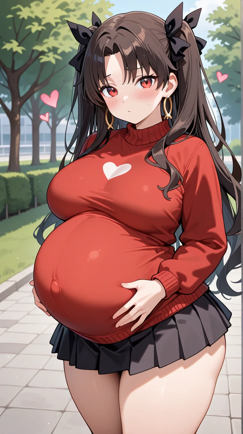 Pregnant woman, pregnant belly, multiple births, big breasts