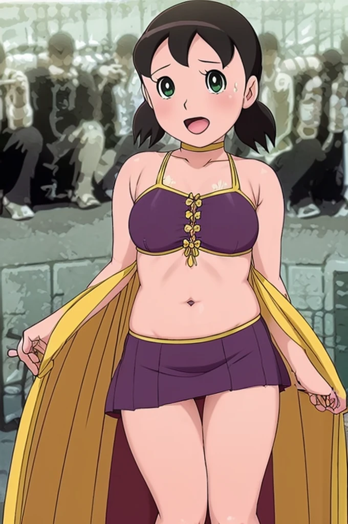 Prison room, long wavy hair, green eyes, realistic eyes、Bdsm, Bondage, Arms above head, Arms tied with Steel Handcuffs, Sakura Haruno hanging from the ceiling with her arms tied by a rough steel chain、perspiring、chains tied her body、a wet body、Rough chain that cuts into the crotch、A large amount of fluid flows out of the crotch、Heavily Embroidered Golden colored Indian Saree、((Black Petticoat, Purple Blouse, Navy Blue Pallu, intricate golden floral patterns on saree at borders and patterned in beautiful designs, exposed navel)), One leg is suspended above with a rough steel chain、tied up with chains、Strongly tied up、Hands tied、legs hanging in shackles、The legs wide open、pink colored konoha headband, forehead jewel, (8K, Raw photography, Top image quality, masterpiece: 1.4), The ultra -The high-definition, (realisitic, Photorealsitic: 1.48), best qualtiy,tmasterpiece,超A high resolution,(realisticlying:1.4),RAW photogr, Perfect anatomy,in the darkness of night,Deep shading,cold light, ((best qualtiy)), ((intricately details)), ((ultra-realistic realism)), detailed background, Prison, perfect eyes, Seductive eye,Cocked buttocks,Reddened face,(weeping:1.2),Confused eyes, realistic face, realistic eyes, realistic arms, realistic legs