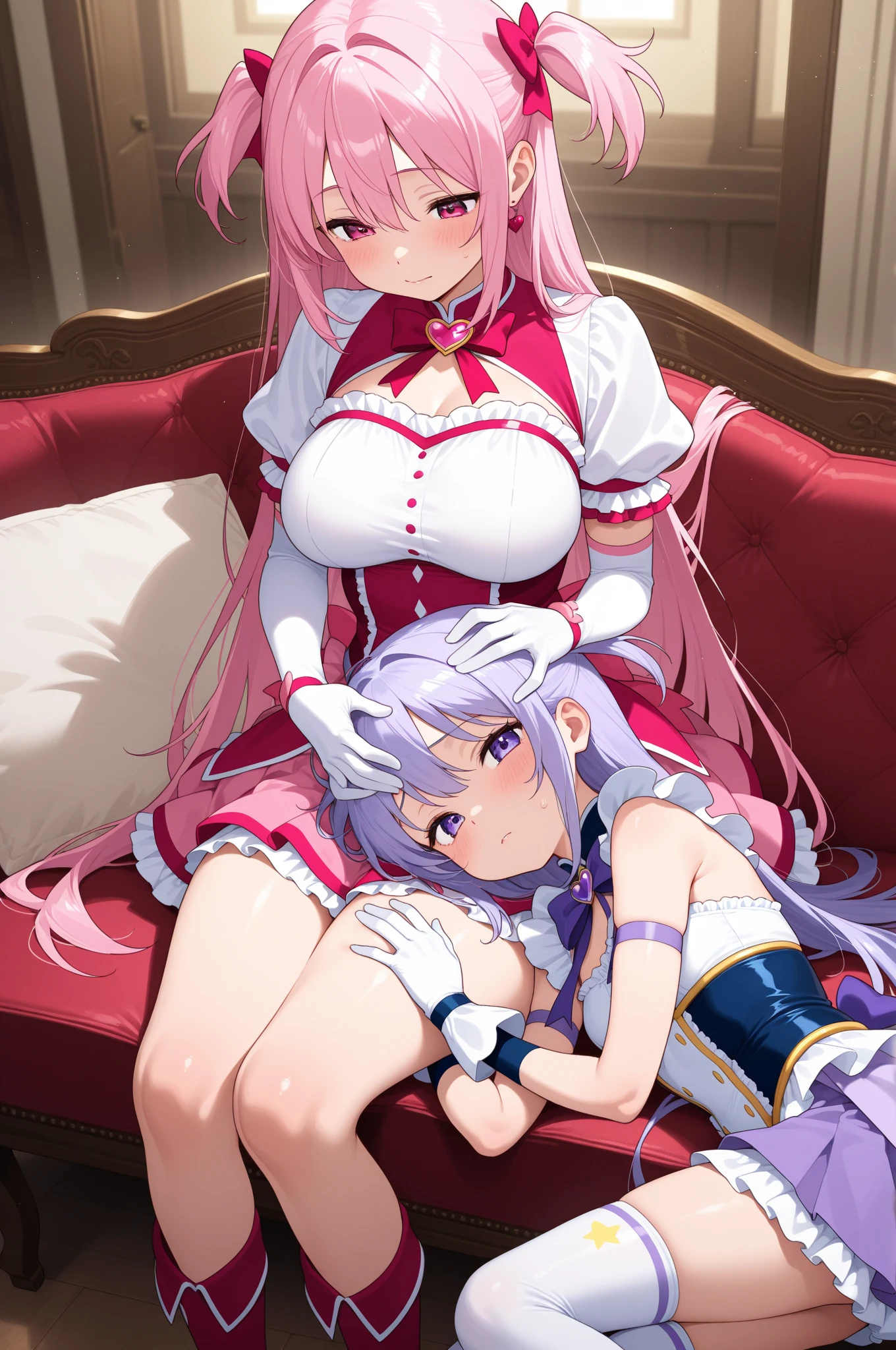 Prostrating Vassal、Prostrate、Girl with pink hair、Blue Eyed Queen