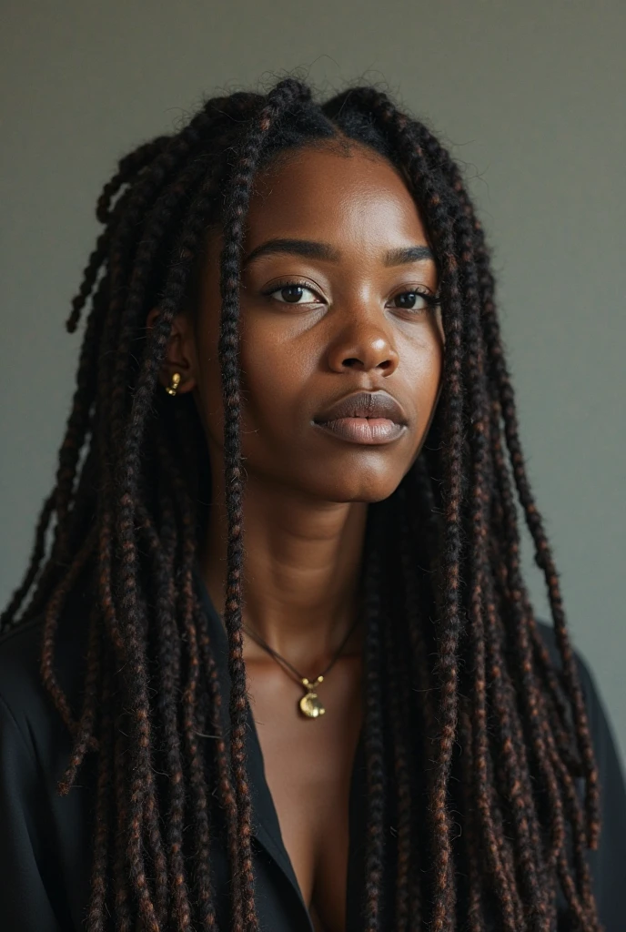 a young dark-skinned woman with long dreadlocks, beautiful detailed eyes, beautiful detailed lips, extremely detailed eyes and face, long eyelashes, cinematic lighting, dramatic lighting, ethereal, fantasy, digital art, 8k, ultra-detailed, photorealistic, high quality, masterpiece, octane render