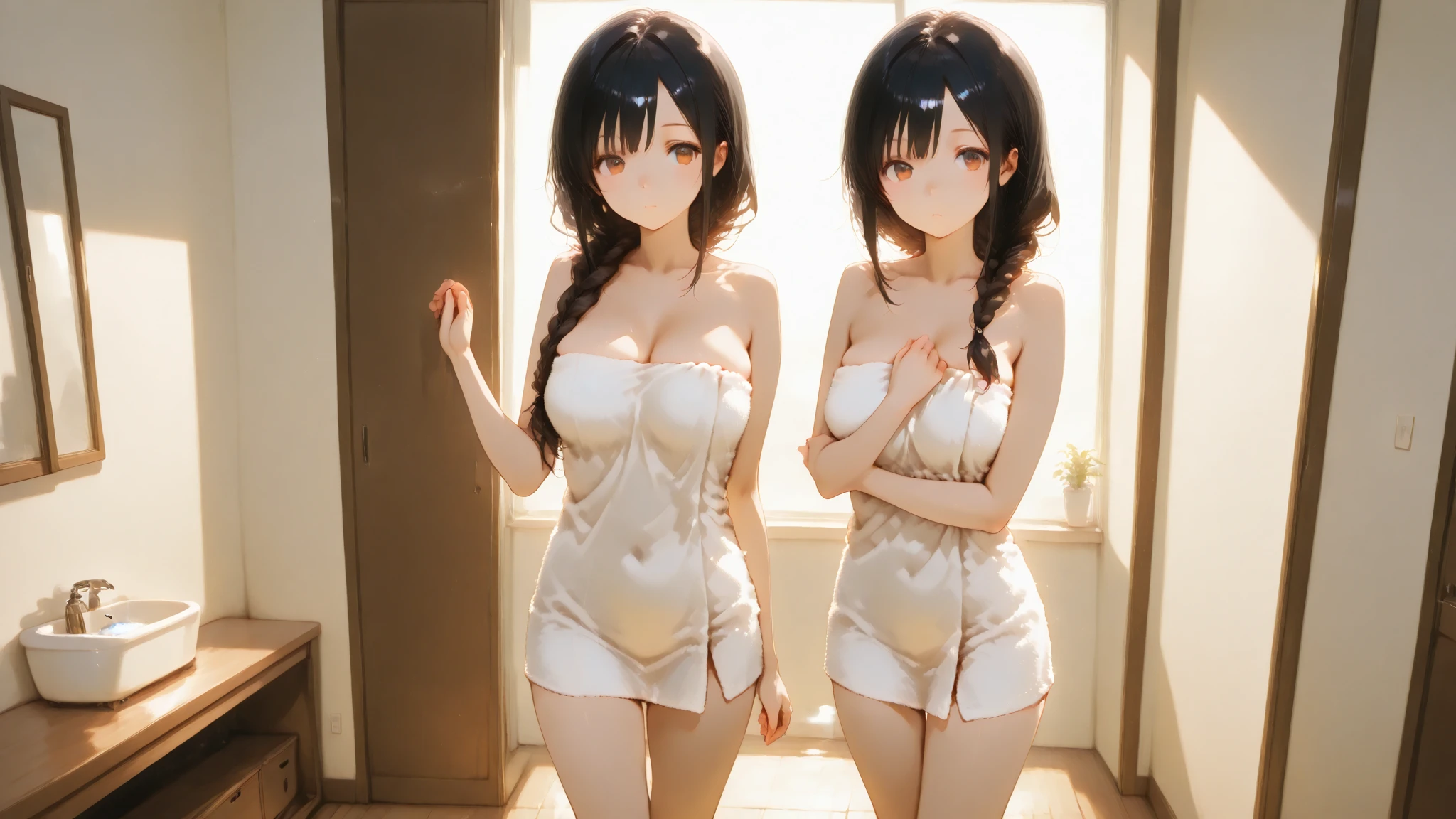 (((masterpiece))),(((High resolution)))、(((8K)))、(((perfect face)))、(((beauty of japan)))、30 years old、(((beautiful face))), (((simple swimsuit))), (((competitive swimsuit))), Plump, embarrassed look, look at the camera, (thighs)、top quality eyes, detailed texture, look at the camera, standing
